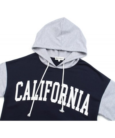 Womens Pullover Hoodies Oversized Graphic Color Block Novelty Hoodie Sweatshirts with Pockets Blue+ California $12.99 Hoodies...