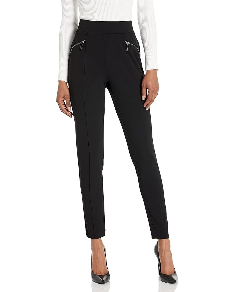 Women's Formal Stretchy Zipper Pant Black $33.29 Pants