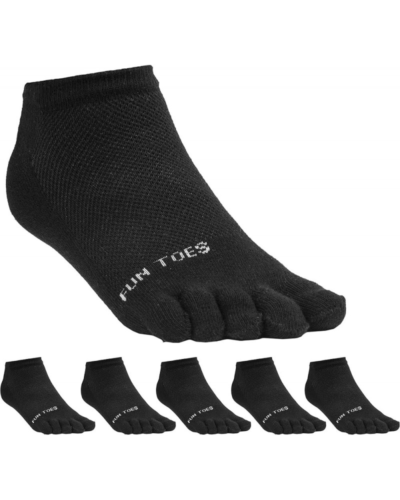 Women's Cotton Toe Socks-Barefoot Running- Breathable- 6 Pairs Pack-Size 9-11 Lightweight Black $13.61 Activewear