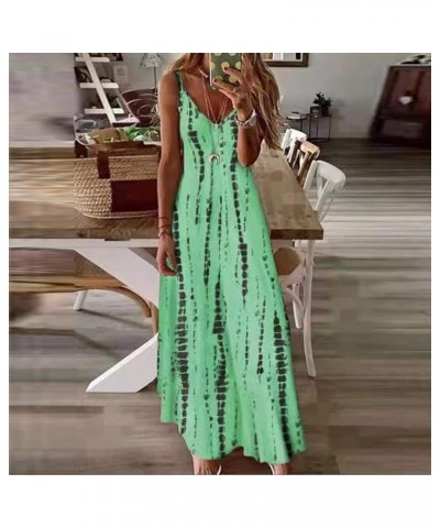 Summer Dresses for Women 2024 Casual Party Spaghetti Strap Floral Boho Beach Long Sundress Hawaiian Maxi Dress B Green $7.65 ...