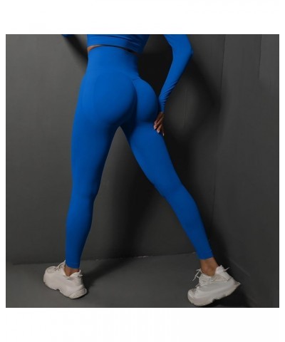 Scrunch Butt Lifting Seamless Leggings for Women High Waisted Tummy Control Yoga Pants Striped Workout Gym Tights A05-blue $4...