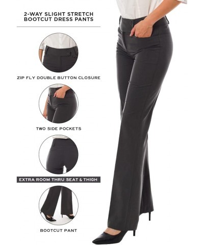 Women's Relaxed Boot-Cut Office Pants Trousers Slacks Black $20.88 Pants