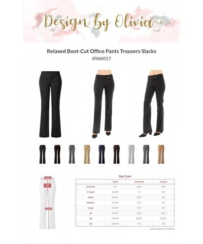 Women's Relaxed Boot-Cut Office Pants Trousers Slacks Black $20.88 Pants