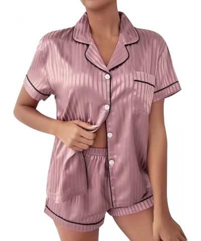 Silk Pajamas for Women Set Long Sleeve Pajama Sets Shorts And Long Sleeve Women'S Lingerie, Sleep & Lounge B-h $10.66 Sleep &...