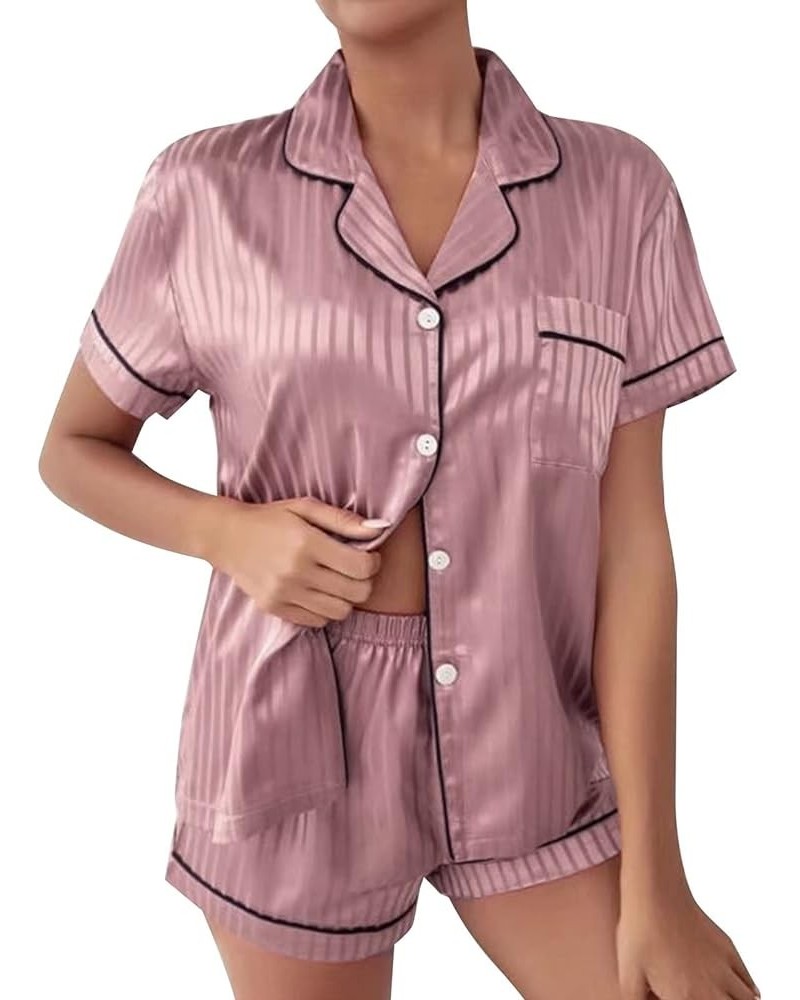 Silk Pajamas for Women Set Long Sleeve Pajama Sets Shorts And Long Sleeve Women'S Lingerie, Sleep & Lounge B-h $10.66 Sleep &...