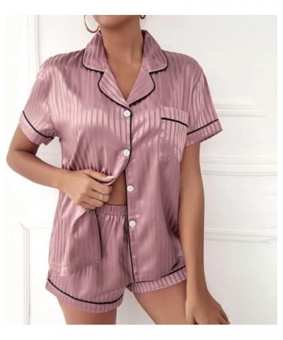 Silk Pajamas for Women Set Long Sleeve Pajama Sets Shorts And Long Sleeve Women'S Lingerie, Sleep & Lounge B-h $10.66 Sleep &...