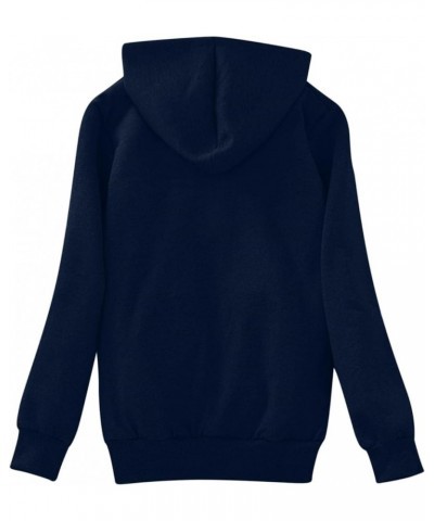 Fleece Jacket for Women Plush Sweatshirt Sherpa Lined Jacket With Pockets Warm Zipper Fuzzy Hooded Outerwear 03 Navy $13.27 J...