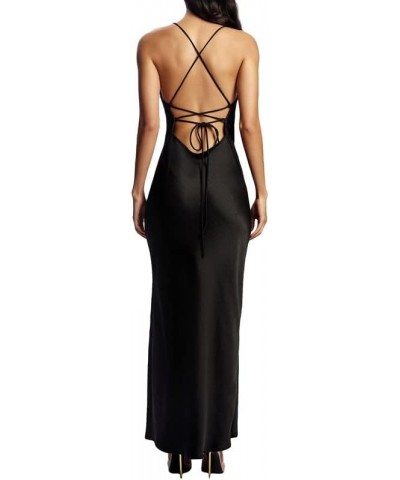 Women Summer Bodycon Maxi Dress Y2k Spaghetti Strap Low Cut Backless Long Dress Chic Cocktail Club Party Tank Dress 23jn1blac...