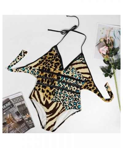 Women One-Piece Halter Bikini Padded Swimwear Tie Side Triangle Bathing Suit Multi 16 $11.61 Swimsuits