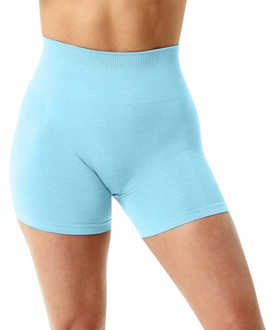 Gym Shorts Women Scrunch Butt High Waisted Yoga Workout Shorts Scrunch Booty Athletic Running Biker Shorts A Light Blue $6.55...