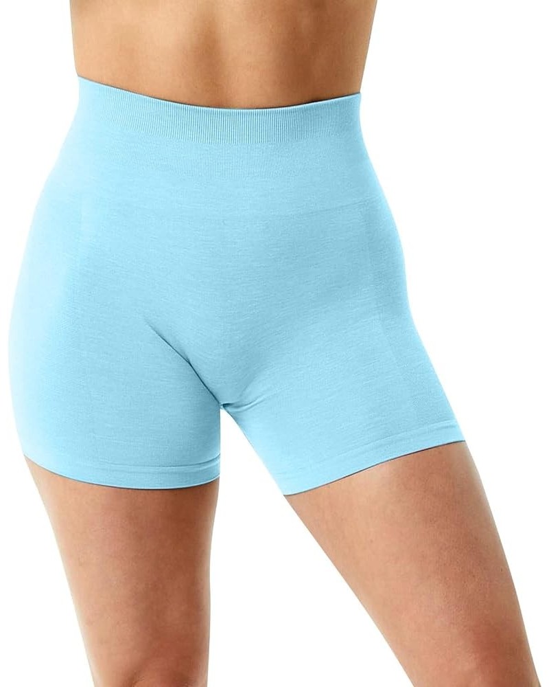 Gym Shorts Women Scrunch Butt High Waisted Yoga Workout Shorts Scrunch Booty Athletic Running Biker Shorts A Light Blue $6.55...