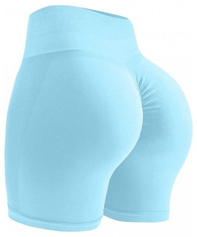 Gym Shorts Women Scrunch Butt High Waisted Yoga Workout Shorts Scrunch Booty Athletic Running Biker Shorts A Light Blue $6.55...