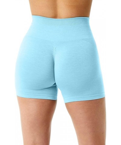 Gym Shorts Women Scrunch Butt High Waisted Yoga Workout Shorts Scrunch Booty Athletic Running Biker Shorts A Light Blue $6.55...