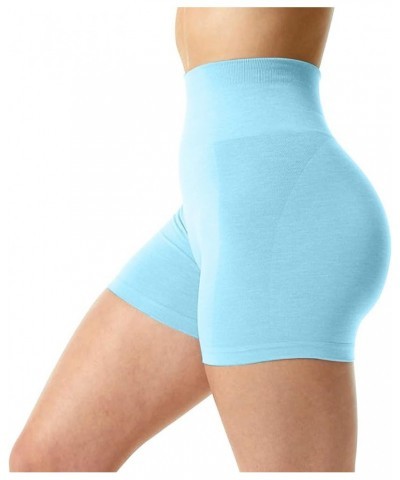 Gym Shorts Women Scrunch Butt High Waisted Yoga Workout Shorts Scrunch Booty Athletic Running Biker Shorts A Light Blue $6.55...