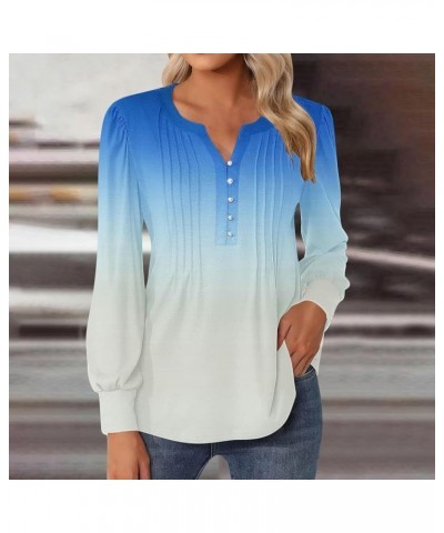 Women's Western Shirts Aztec Ethnic Floral Long Sleeve Pleated Tops Dressy Button Down V Neck Blouse 2024 Spring Tunic Tshirt...