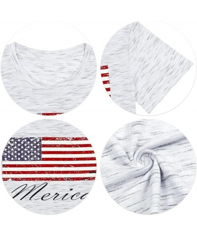 4th of July Shirts Women Patriotic Shirts Glasses Graphic Tees Casual America Flag Print Short Sleeve Tops White $7.50 T-Shirts