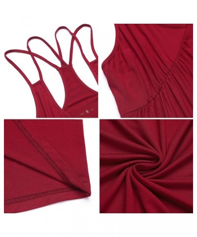 Lingerie For Women Nightgowns Sexy Pajamas Sleepwear Chemises V-Neck Full Slip Babydoll Nightgown S-XXL Wine Red $15.89 Sleep...