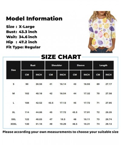 3/4 Length Sleeve Womens Tops Valentine's Day Graphic Tees T Shirts Crewneck Loose Fitting Ladies Blouses Spring Tops A022-mi...