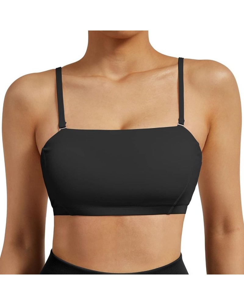 Women Workout Sports Bras Criss Cross Padded Support Yoga Bra Fitness Crop Tank Tops Bandeau Black $11.79 Lingerie