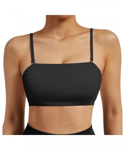 Women Workout Sports Bras Criss Cross Padded Support Yoga Bra Fitness Crop Tank Tops Bandeau Black $11.79 Lingerie