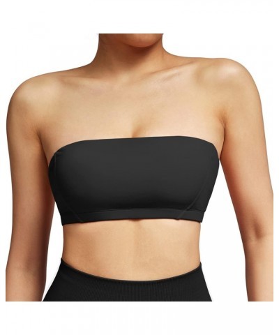 Women Workout Sports Bras Criss Cross Padded Support Yoga Bra Fitness Crop Tank Tops Bandeau Black $11.79 Lingerie