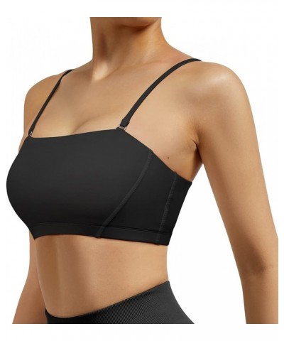 Women Workout Sports Bras Criss Cross Padded Support Yoga Bra Fitness Crop Tank Tops Bandeau Black $11.79 Lingerie