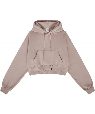 Womens Long Sleeve Cropped Hoodies Fleece Lined Winter Thick Sweatshirt Casual Pullover Top with Pockets Pink $19.24 Hoodies ...