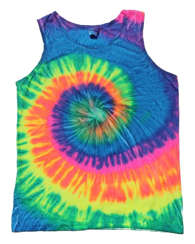 Tie Dye Tank Tops Unisex Neon Multicolored Adult Small - 3X $9.83 Tops