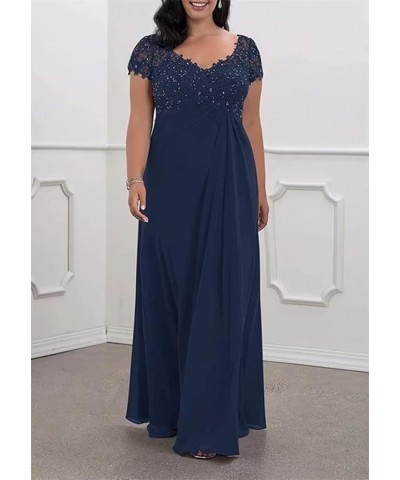 Plus Size Mother of The Bride Dresses for Wedding Short Sleeve Applique Formal Dress for Wedding Guest Black $33.82 Dresses