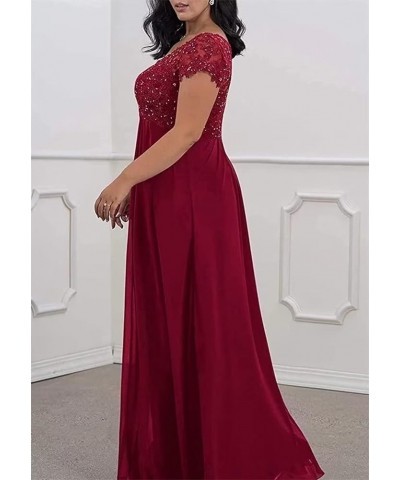 Plus Size Mother of The Bride Dresses for Wedding Short Sleeve Applique Formal Dress for Wedding Guest Black $33.82 Dresses