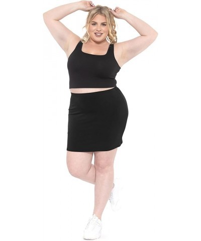 Women's Cotton Soft Stretch Fabric Basic Mini Skirt | Small - 5X Black $9.24 Skirts