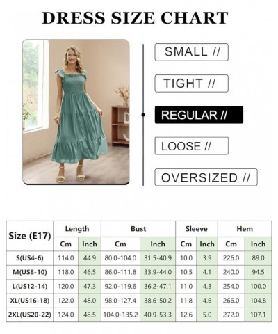 Women Summer Ruffled Off Shoulder Maxi Dress Smocked Floral Printed Casual Dress with Pockets E17 Teal $29.63 Dresses