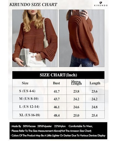 Womens Sweaters 2024 Fall Long Sleeve Crew Neck Crochet Pit Striped Oversized Casual Chunky Ribbed Knit Pullover Caramel $26....