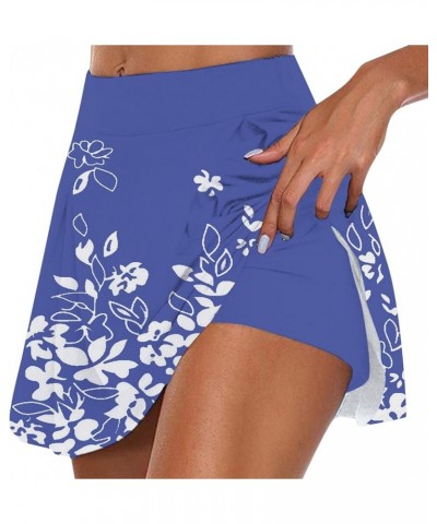 Women's High Waisted Tennis Skirts Tummy Control Pleated Golf Skorts Athletic Running Cute Skorts Skirts with Pocket Y-blue $...