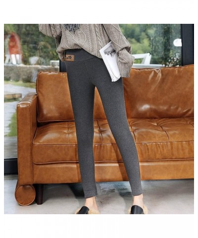 2024 Warm Fleece Lined Leggings for Women Winter Plus Size Thermal Pants High Waisted Thick Cashmere Tight 19gray $5.12 Leggings