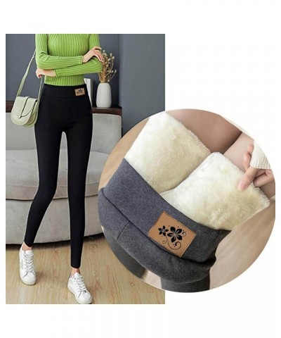 2024 Warm Fleece Lined Leggings for Women Winter Plus Size Thermal Pants High Waisted Thick Cashmere Tight 19gray $5.12 Leggings