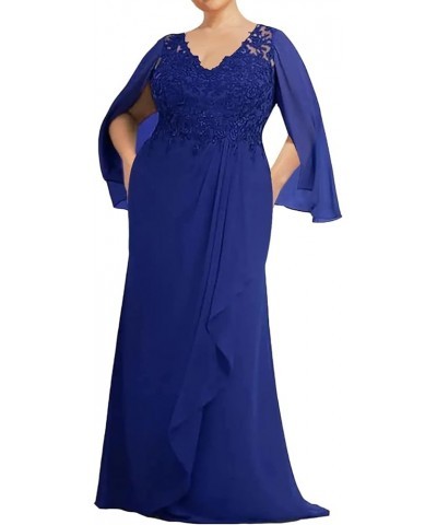 Mother of The Bride Dresses Long Evening Formal Dress V Neck Wedding Guest Gowns Ruffles Lace Applique Women's Lavender $43.2...