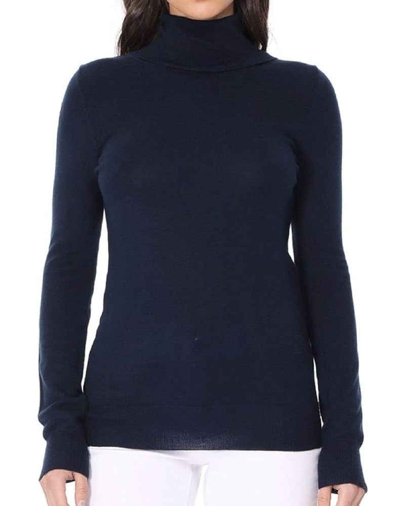 Women's Knit Pullover Sweater – 3/4 Sleeve Crewneck Soft Casual Lightweight Basic Solid Knitted Top B.mk3349 - Navy $8.82 Swe...