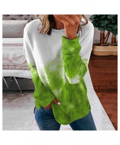 Oversized Sweatshirt for Women Fall Loose Fit Casual Crew Neck Long Sleeve Comfy Versatile Pullover Tops E02 Green $4.79 Shirts