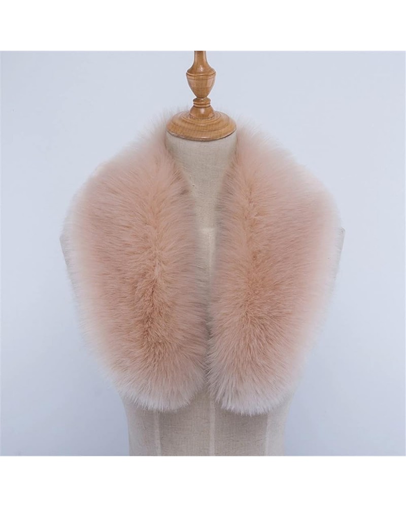 Faux Fur Collar Replacement Detachable Fur Collar Trim of Winter Coat Neck Warmer Unisex, Detachable Faux Fur Hood with Butto...