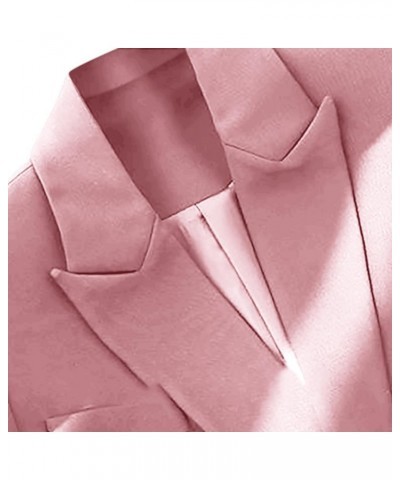 Womens Dressy Blazer Dress Casual Elegant Long Sleeve Lapel Formal Work Office Long Suit Strappy Belt Coat Jackets Pink $16.2...