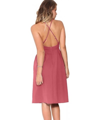 Women's Deep V Neck Adjustable Spaghetti Straps Summer Dress Sleeveless Sexy Backless Party Dresses with Pockets Caramel $21....