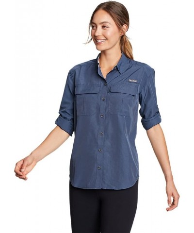 Women's UPF Guide Long-Sleeve Shirt Tall Medium Indigo $26.64 Shirts