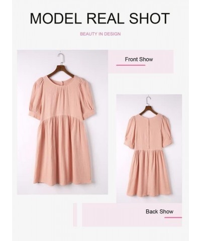 Womens Summer Spring V Neck Ruffle Chiffon Elegant Empire Waist Mini Short Swing Skater Dresses 1 Pink $20.10 Dresses