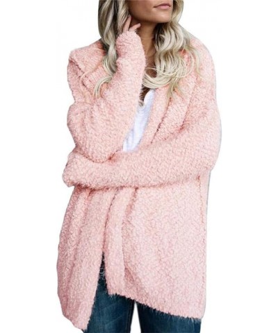 Womens Winter Coats Lighweight Long Sleeve Carigan Sweaters Fashoin Casual Loose Warm Fleece Sherpa Jacket Hoodies A Pink $7....