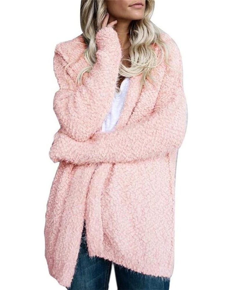 Womens Winter Coats Lighweight Long Sleeve Carigan Sweaters Fashoin Casual Loose Warm Fleece Sherpa Jacket Hoodies A Pink $7....