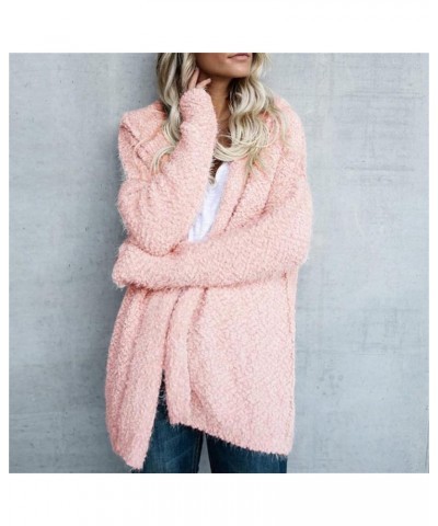 Womens Winter Coats Lighweight Long Sleeve Carigan Sweaters Fashoin Casual Loose Warm Fleece Sherpa Jacket Hoodies A Pink $7....