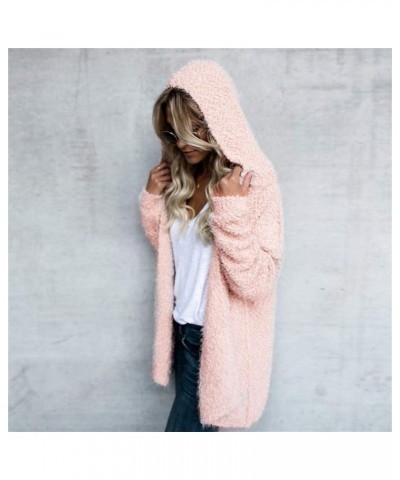 Womens Winter Coats Lighweight Long Sleeve Carigan Sweaters Fashoin Casual Loose Warm Fleece Sherpa Jacket Hoodies A Pink $7....