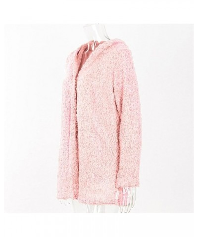 Womens Winter Coats Lighweight Long Sleeve Carigan Sweaters Fashoin Casual Loose Warm Fleece Sherpa Jacket Hoodies A Pink $7....