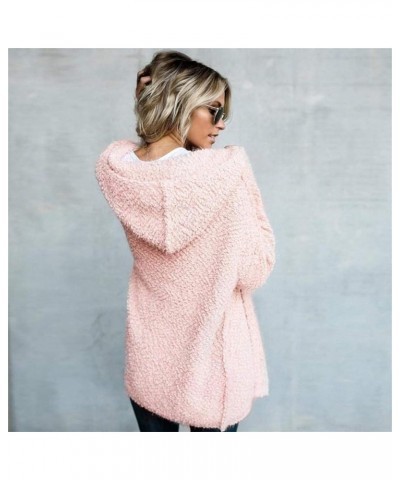 Womens Winter Coats Lighweight Long Sleeve Carigan Sweaters Fashoin Casual Loose Warm Fleece Sherpa Jacket Hoodies A Pink $7....